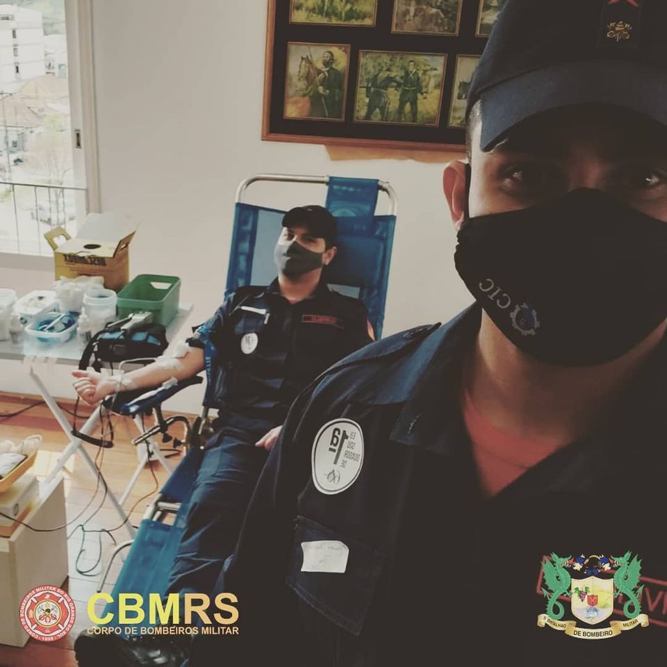 O Corpo de Bombeiros Militar do Rio Grande do Sul - CBMRS - esteve presente no Hospital São João Bosco, para participar da Campanha de doação de sangue