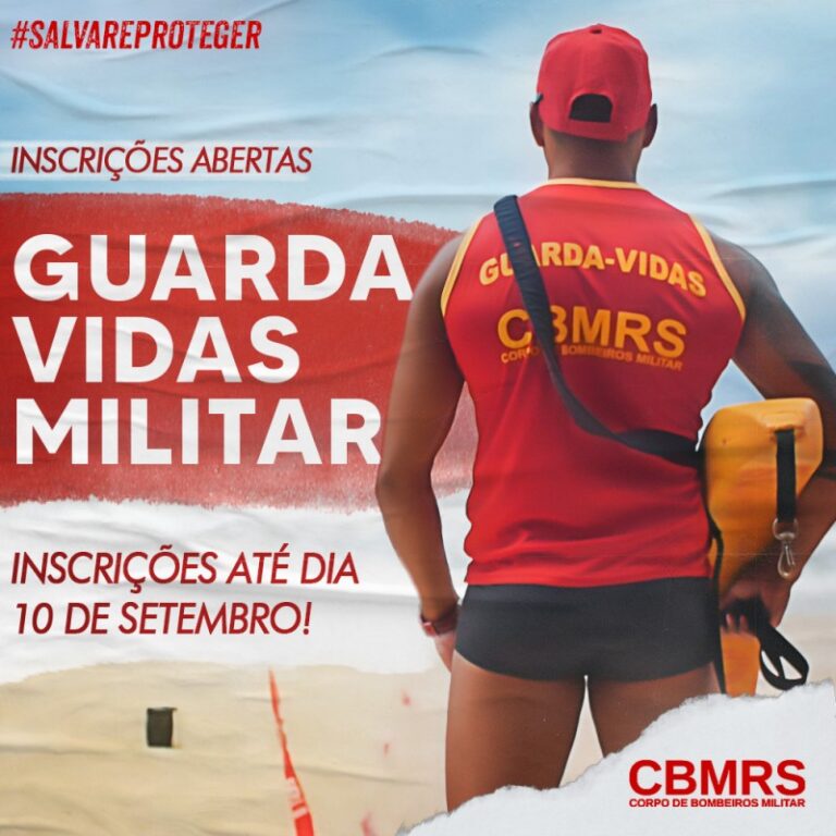 Inscrições abertas para Guarda-vidas Militar no RS